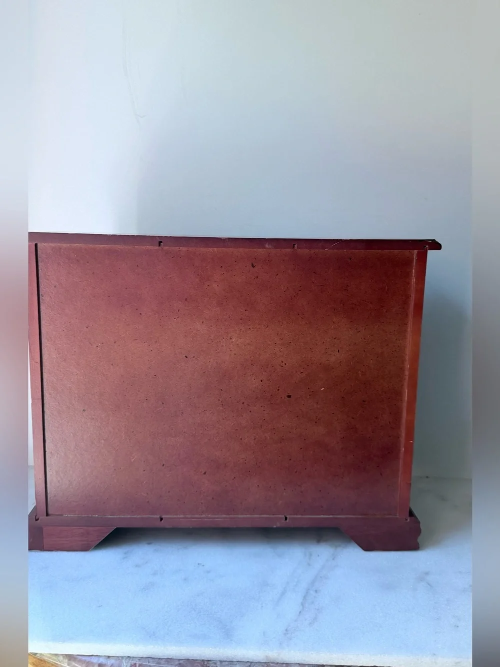 Wooden Jewelry Box Chest in Mahogany Red vintage armoire